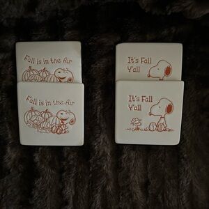 Set of Fall Themed Snoopy Coasters